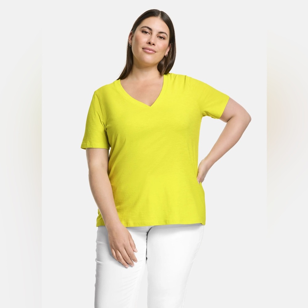 Vibrant Yellow V-Neck Women's Top